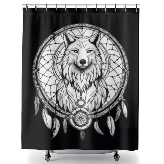 "SoulGuard Dreamcatcher: Embracing Ancestral Whisp Shower Curtains