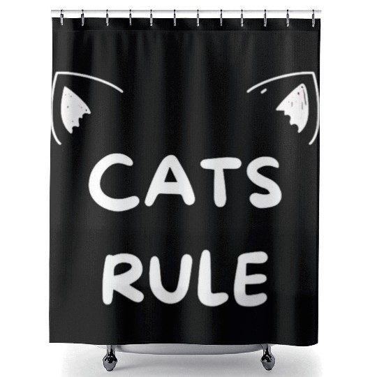 Cats rule, cat lovers Shower Curtains