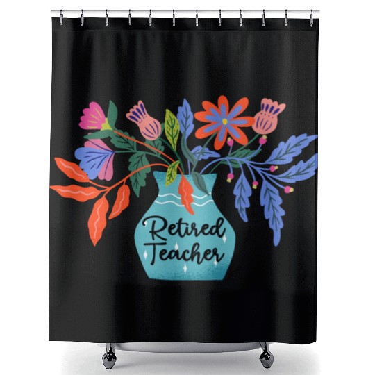 Retired Teacher Floral Retirement Of Teaching Shower Curtains