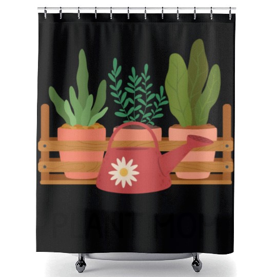 Pot Plant Mom Shower Curtains