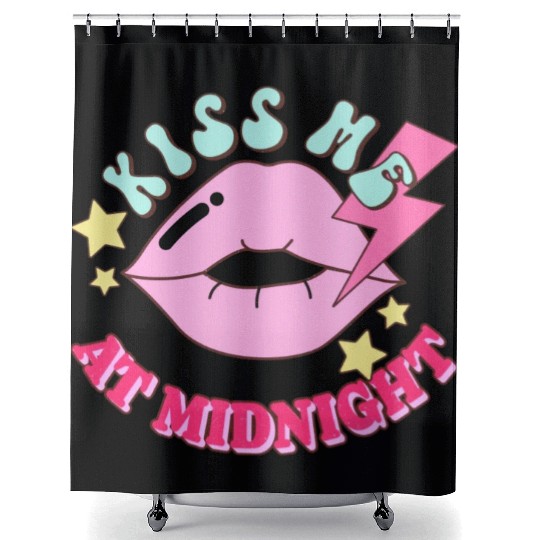 New Years Eve Party Kiss Me At Midnight I Love You Shower Curtains