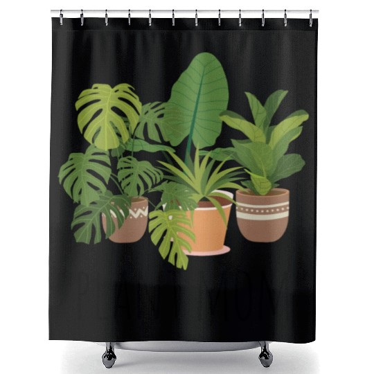 Houseplants Galore Plant Mom Shower Curtains