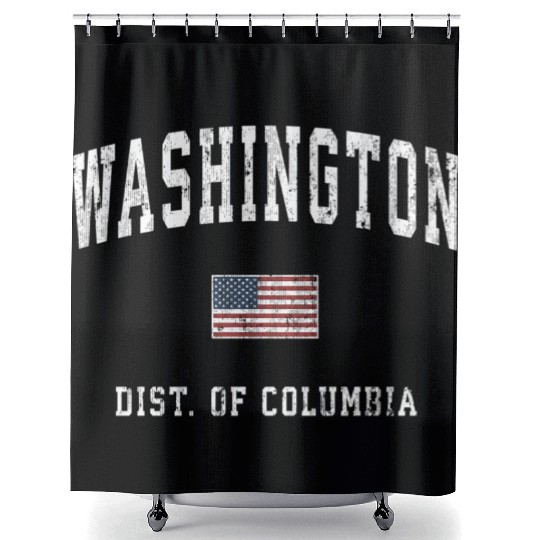 Washington Dc American Flag Sports Shower Curtains