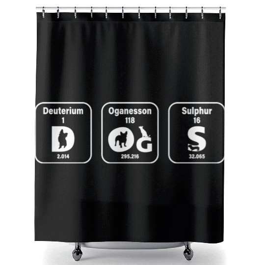 Dog Lover Periodic Table Funny Pet Shower Curtains