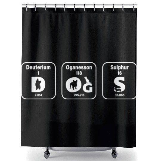 Dog Lover Periodic Table Funny Pet Shower Curtains