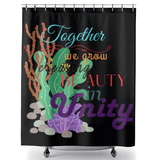 Unified Coral Canvas Shower Curtains