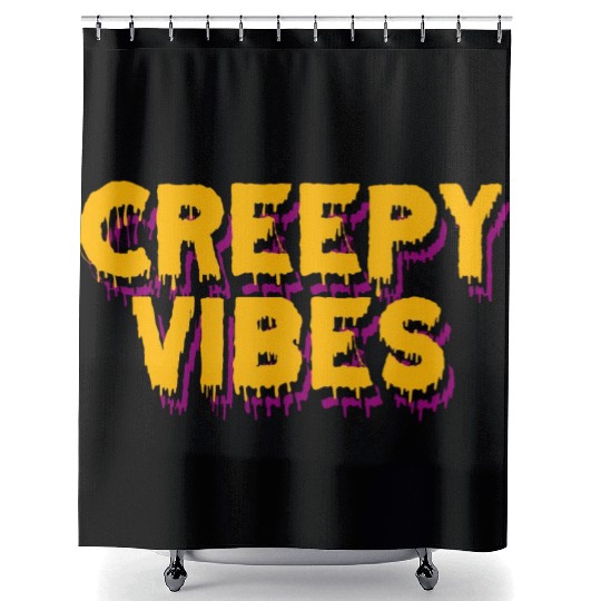 Creepy Vibes Shower Curtains - Spooky Graphic Shower Curtains
