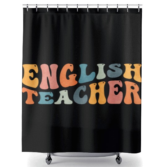 Groovy English Teacher Grammar Literature Teaching Shower Curtains