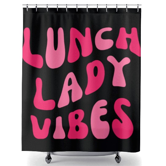 Lunch Lady Vibes Retro Vintage School Cafeteria Shower Curtains