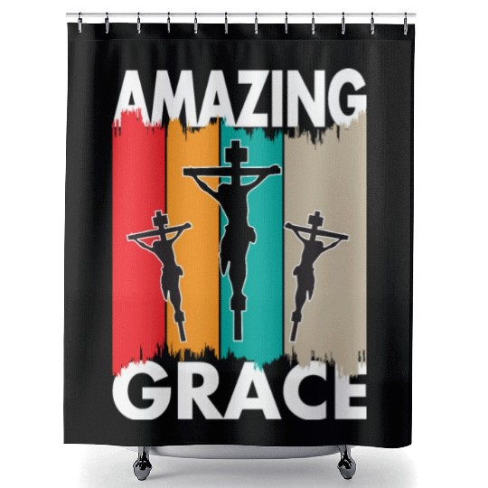 Amazing Grace Love Jesus Christian Christmas Shower Curtains