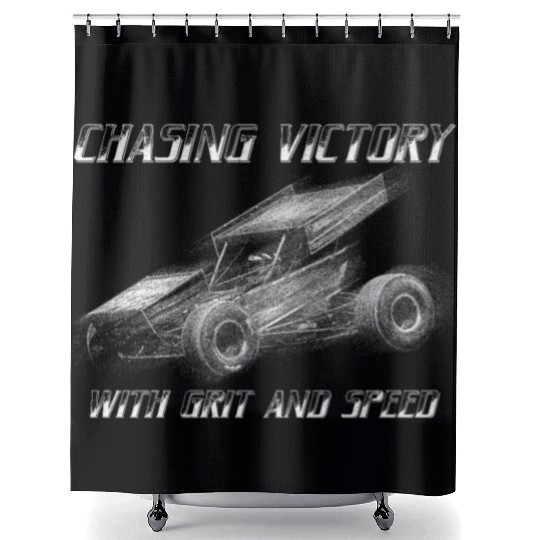 Sprint Car Mom Dirt Track Racing Racing Race Day Shower Curtains