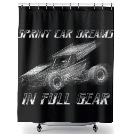 Sprint Car Mom Dirt Track Racing Racing Race Day Shower Curtains
