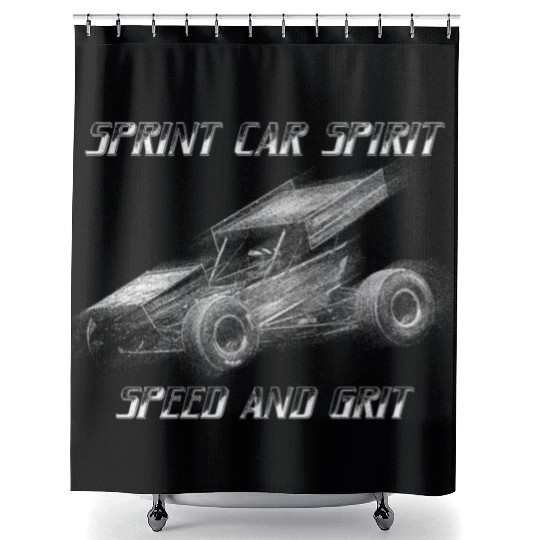 Sprint Car Mom Dirt Track Racing Racing Race Day Shower Curtains
