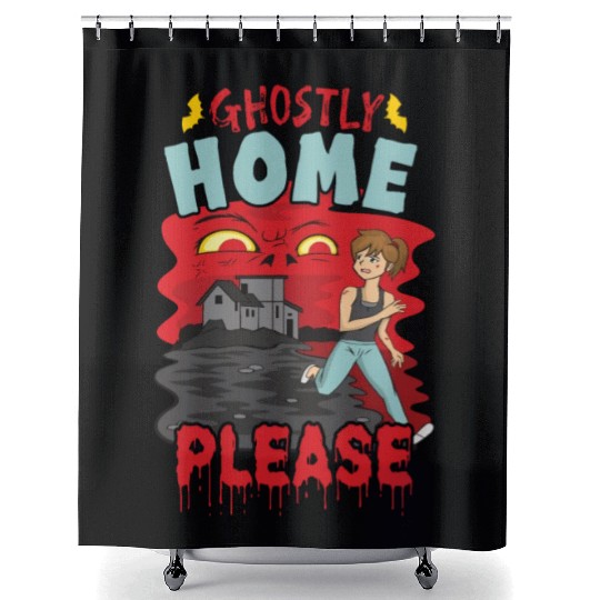 Horror Paranormal Haunted House Spooky Halloween Shower Curtains