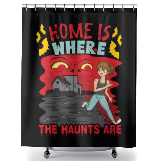 Horror Paranormal Haunted House Spooky Halloween Shower Curtains