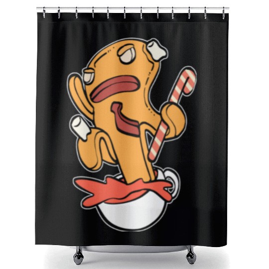 Gingerbread Splash Coffee Lover ANd Morning Person Shower Curtains