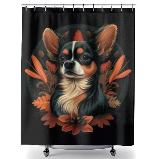 Chihuahua | Thanksgiving Day Farmer Food Autumn Shower Curtains