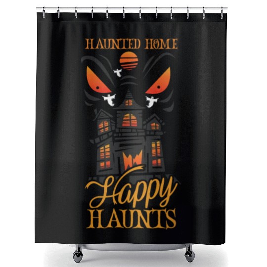 Horror Paranormal Haunted House Spooky Halloween Shower Curtains
