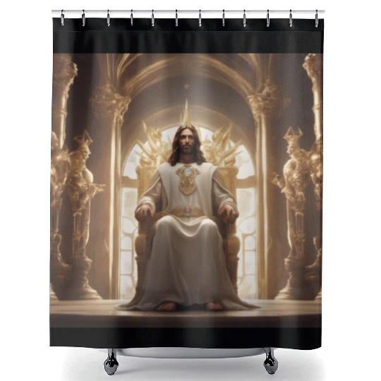 Jesus is king Shower Curtains