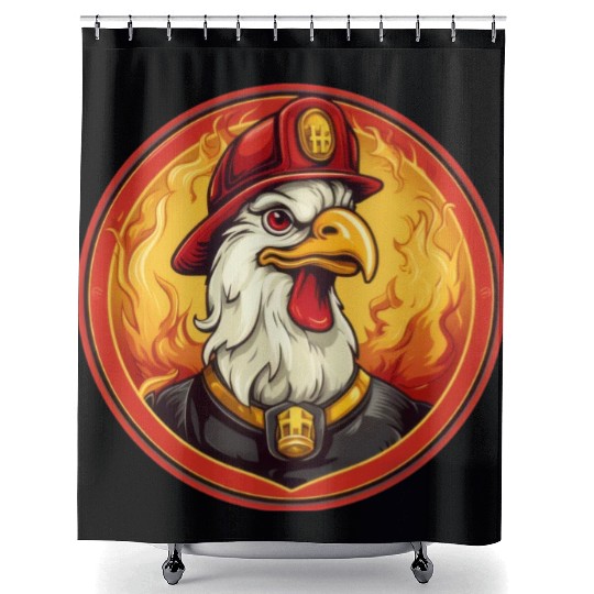 Fire department cock Shower Curtains
