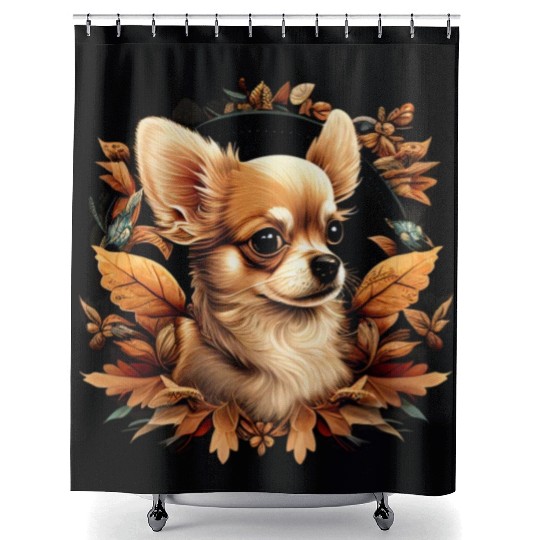 Chihuahua | Thanksgiving Day Farmer Food Autumn Shower Curtains