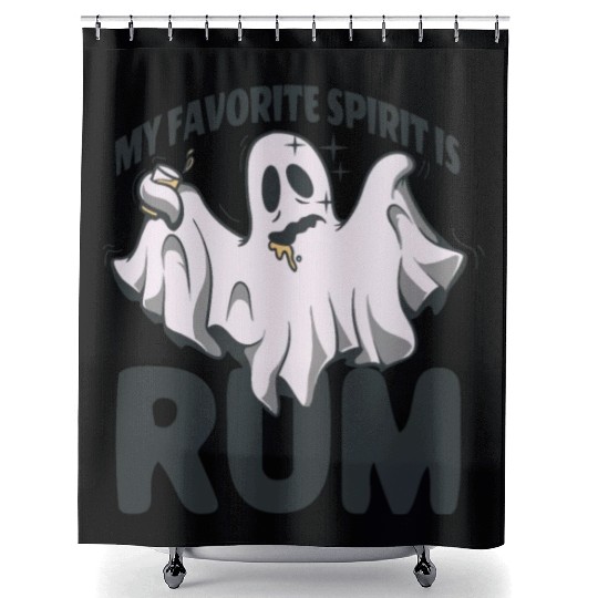 My Favorite Spirit Is Rum Halloween Rum Ghost Shower Curtains