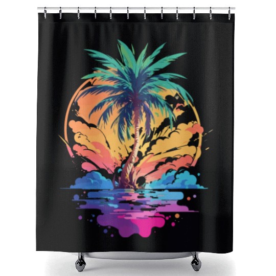 Palm Tree Paradise Shower Curtains
