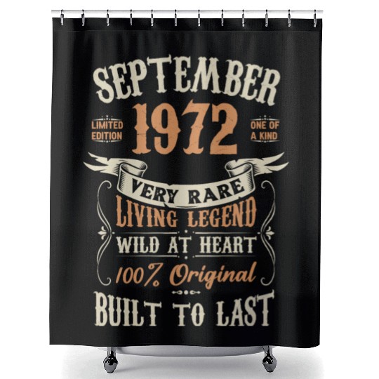 September 1972 Birthday Surprise Shower Curtains