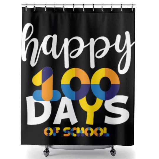 Happy 100 Days Of School Shower Curtains Teacher Team Grade