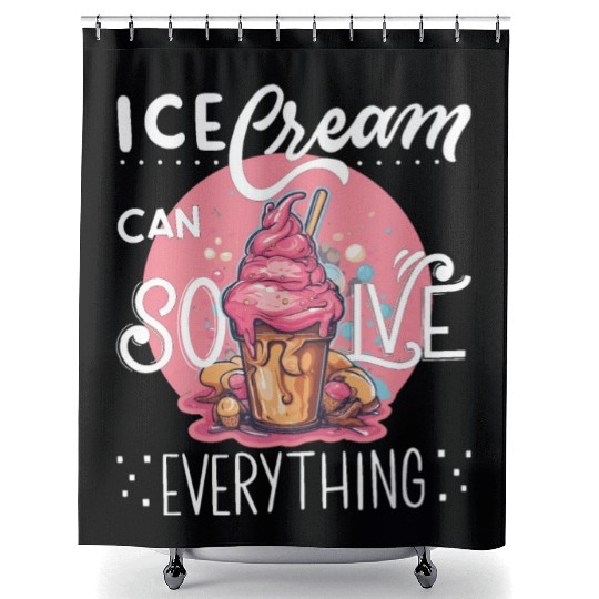 Ice cream can solve everything. Shower Curtains