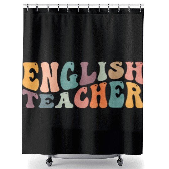 Groovy English Teacher Grammar Literature Teaching Shower Curtains