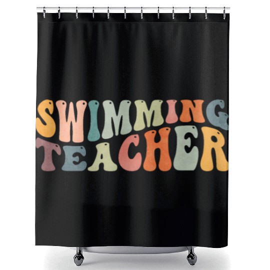 Groovy Swimming Teacher Swimmer Swim Coach Shower Curtains