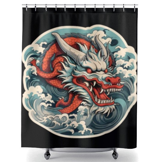 Japanese Dragon Shower Curtains