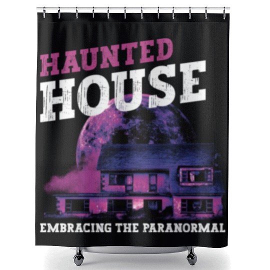 Horror Paranormal Haunted House Spooky Halloween Shower Curtains