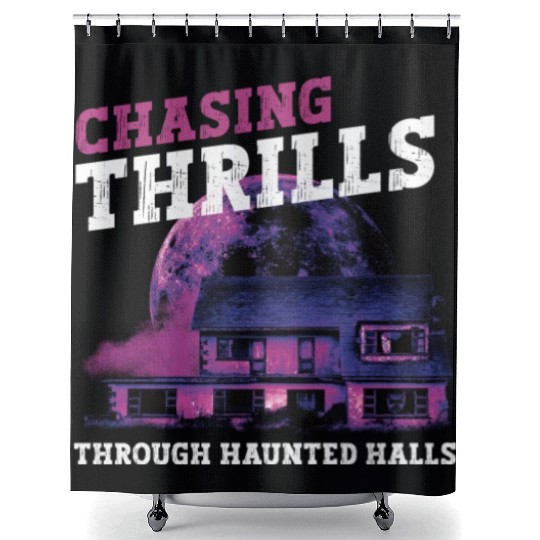 Horror Paranormal Haunted House Spooky Halloween Shower Curtains