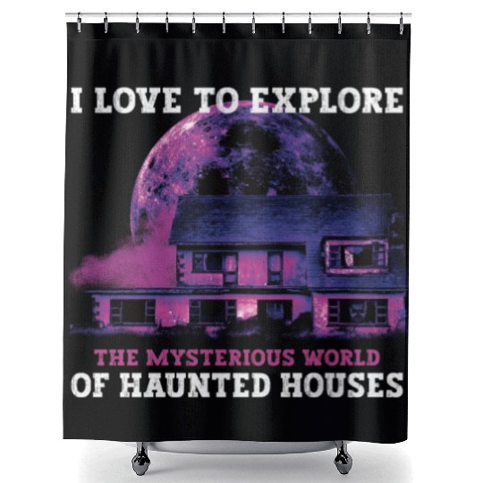 Horror Paranormal Haunted House Spooky Halloween Shower Curtains