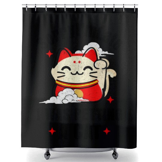 Sorry I'm Late I Was Petting a Cat Always Late Cat Shower Curtains