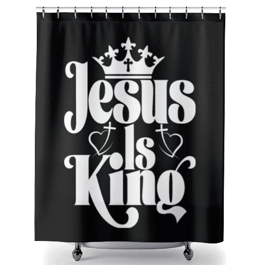 Jesus Is King Love Jesus Christian Christmas Shower Curtains