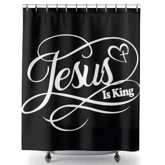 Jesus Is King Love Jesus Christian Christmas Shower Curtains