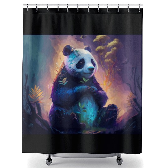 Panda Bear Friend Ailuropoda Melanoleuca Lover Shower Curtains