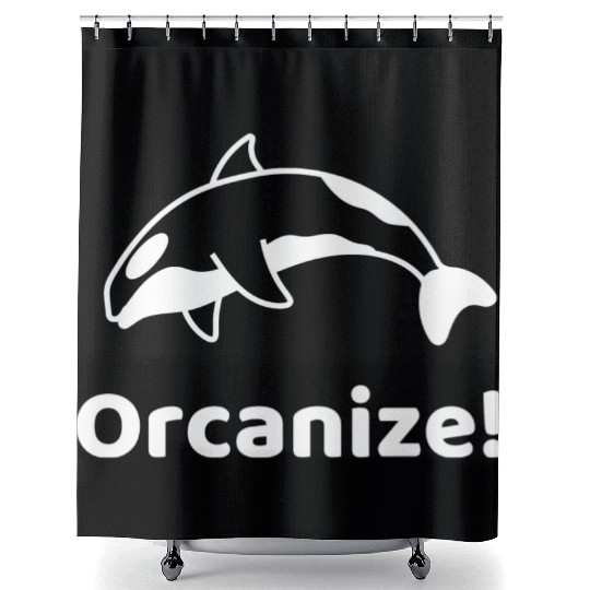 Orcanize Funny Team Orca Killer Whale Lover Gift Shower Curtains