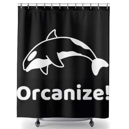 Orcanize Funny Team Orca Killer Whale Lover Gift Shower Curtains