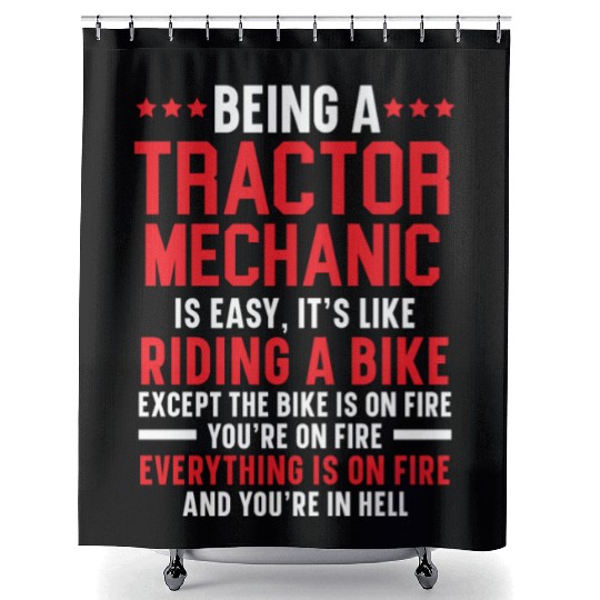 Tractor Mechanic Farm Tractor Repair Mechanical Shower Curtains