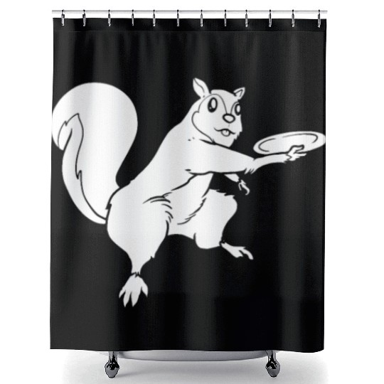 Disc Golf Frisbee Golf Squirrel Shower Curtains