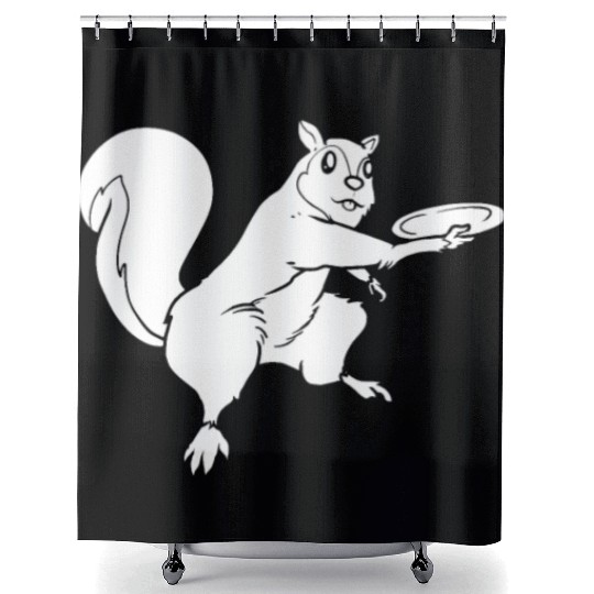 Disc Golf Frisbee Golf Squirrel Shower Curtains