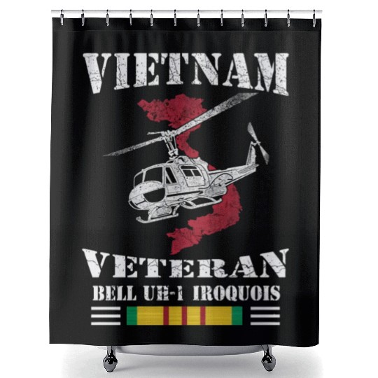 UH1 Vietnam Veteran Shower Curtains