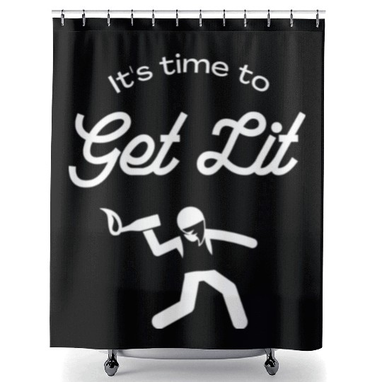 Get Lit Funny Molotov Cocktail Anarchy Lover Shower Curtains