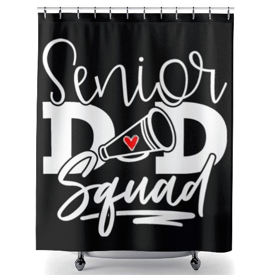 Senior Cheer Dad Squad American Football Shower Curtains