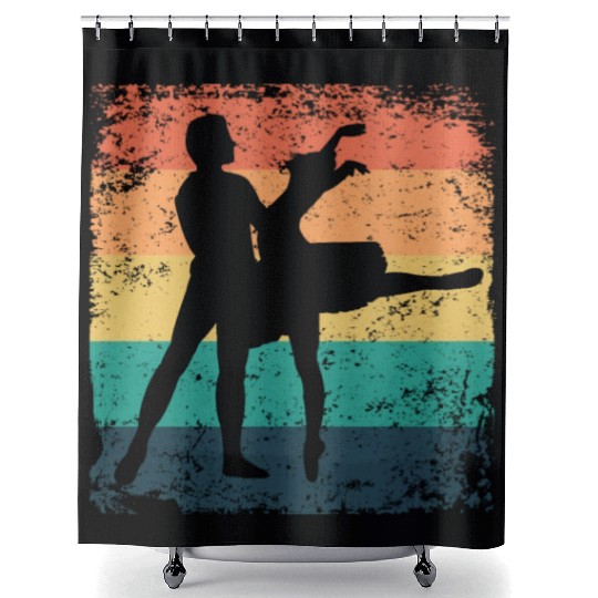 Ballet Dance Couple Vintage Ballerina Shower Curtains