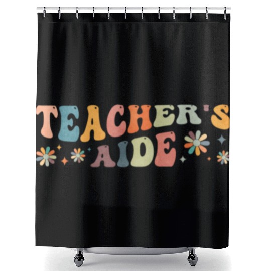 Groovy Teacher's Aide Teacher Assistant Shower Curtains